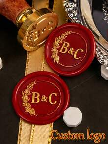 Customized Wax Seal Stamp Kit – Personalized Initial Or Logo Wax Stamp For Weddings, Gift, Letters, Weddding Initials Wax Seal Kit - Multicolor - View 3