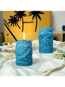 Dolphin, Fish Tail, Ocean Column DIY Handmade Fragrance Plaster Multifunctional Silicone Mold - White - View 1