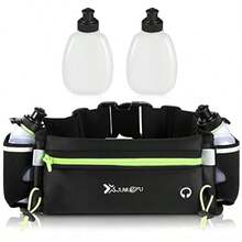 Cangurera Deportiva LonEasy Cangureras para Correr con 2 Botellas de Agua Riñonera impermeable reflectante con Cinturón Regulable Ideal para Caminar Ciclismo Correr Deportes al Aire Libre - como en la foto - Ver 4