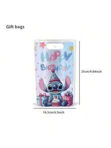 10/20/30个装史迪奇主题礼品袋，适用于生日派对、婚礼、节日和日常使用。随机史迪奇图案设计。 - 彩色 - 查看 7
