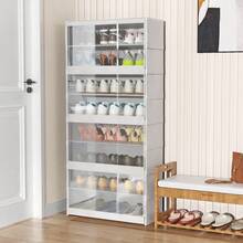 Mehrstöckiges, transparentes Schuhregal für Zuhause und Eingangsbereiche, staubdichte Schuhaufbewahrung, Schuhschrank für Studentenwohnheime, platzsparende Aufbewahrung - Weiss - Übersicht 3