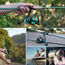 Fishing Rod Combo, Fast Action 2 Pieces Fishing Pole With Spinning Reel For Saltwater And Freshwater - Blue - View 8