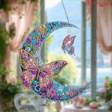 2D亚克力5D钻石画套装，DIY钻石马赛克吊坠艺术，不对称形状水晶，适合初学者亚克力马赛克工艺，家居墙面和桌面装饰创意礼物，节日送给朋友的独特礼物 - A多色 - 查看 10
