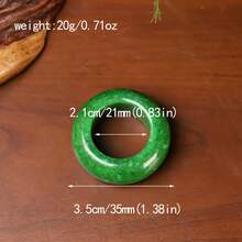 1pc Natural Agate Handmade Unisex Thumb Ring, Suitable For Men And Women, Daily Wear Or Holiday Celebration Gift - Green - View 4