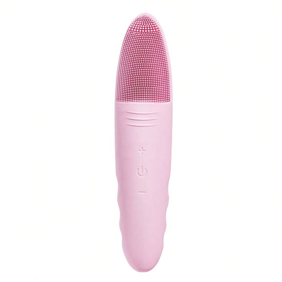 Acoustic Face Cleanser Brush, Electric Silicone Face Massager, Deep Pore Cleaning, Waterproof, USB Charging, Skincare Tool - Hồng - Xem 1