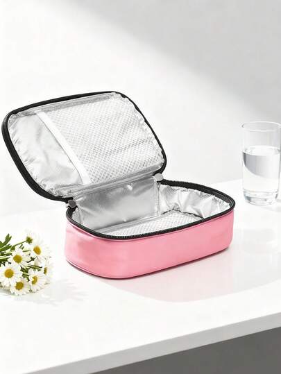 Ultra-Portable Mini Insulin Cooler Bag Waterproof Outdoor Insulation Pack Compact Thermal Bag Lunch Bag For Men Women Storage Bag With Zipper For Travel Work Picnic Camping School Diabetic Supplies Travel Essentials