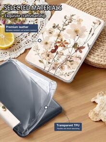 Ayotu 1pc Dried Flower Pattern Tablet Protective Case And Kindle EBook Protective Case, Suitable For 10th Gen, 10.2/Mini6/Mini7/9.7", Galaxy Tab A9 Plus, Kindle (11th Gen - 2024 Release) (6"), Kindle Paperwhite 12th Gen 2024 Model, Excellent Holiday Gift, Fashionable Minimalist Design - Multicolor - View 10