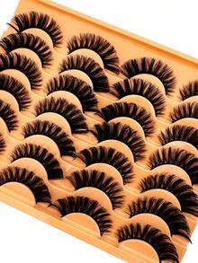 14 Pairs Russian Volume Fluffy False Eyelashes, DD Curl Classic Cat Eye Mink Lashes, Criss-Cross Lashes, Soft Natural Lash Extension Makeup, Lengthening And Enlarging Eyes, Creating Dramatic Thick Effect Suitable For Parties And Celebrations - russian strip lashes - View 6