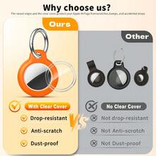 4 Peças Capa Protetora RFUNGUANGO para AirTag, Suporte de Chaveiro AirTag Adequado para Crianças, Animais de Estimação, Bagagem, Mochilas, Chaves (Amarelo, Laranja, Azul, Vermelho) - Multicolorido - Visão 7