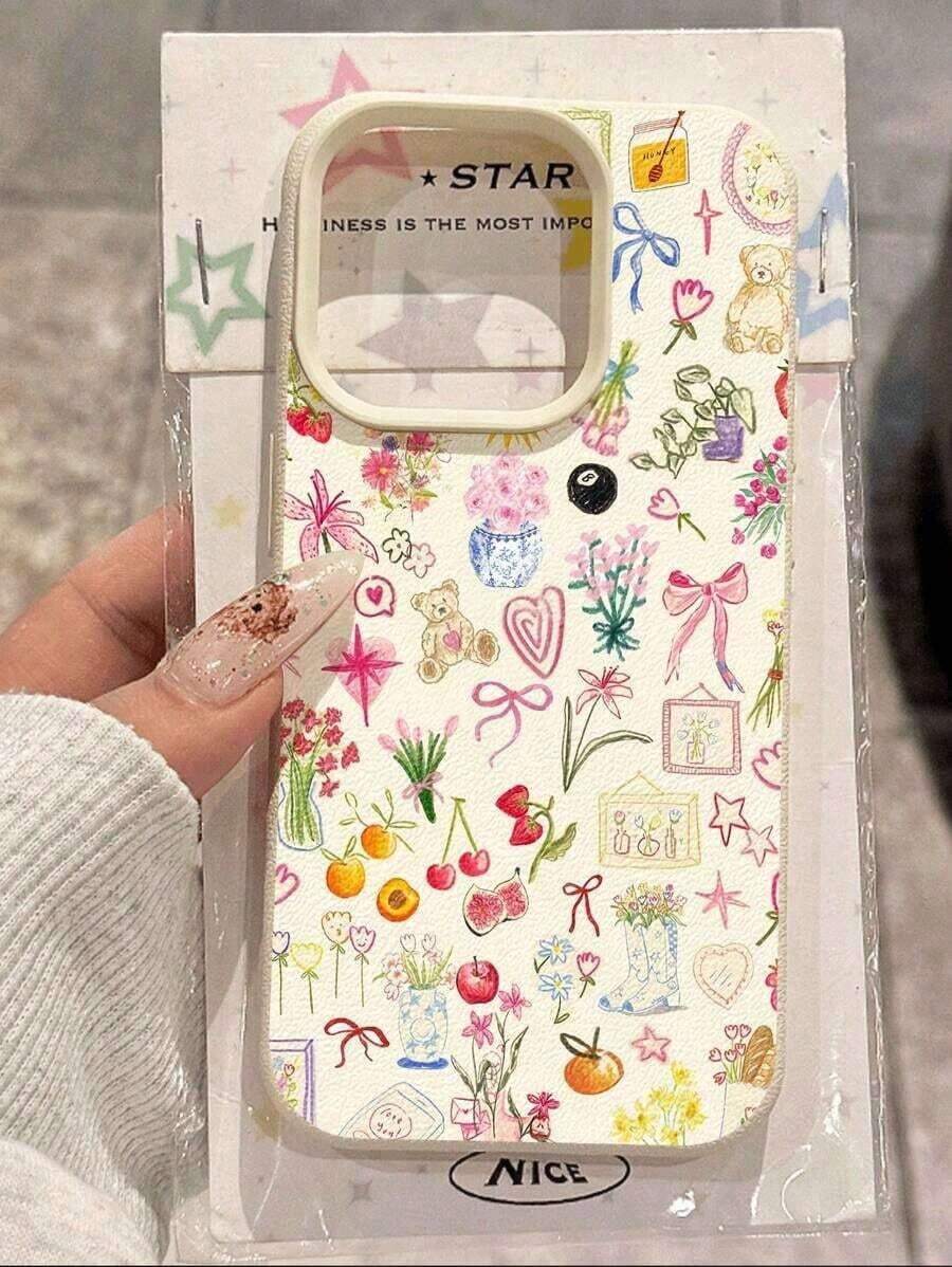 1 pieza Funda de teléfono suave y protectora con patrón floral de acuarela, a prueba de agua, anti-caídas y antideslizante, compatible con Apple y otros teléfonos, a prueba de golpes y resistente a los arañazos - 1 pieza - Ver 1