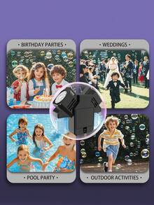 Máy tạo bong bóng tự động hai đầu cho trẻ em - Tạo nhiều bong bóng cùng lúc - Có đèn chiếu sáng - Đồ chơi ngoài trời, đồ chơi nước - Dễ mang theo - Màu đen trắng tối giản (Không bao gồm pin và dung dịch tạo bong bóng) - Nhiều màu - Xem 11