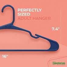 Clothes Hangers Plastic 50 Pack For Adults - Plastic Hangers, The Perfect Coat Hanger And Space Saving Clothes Hangers For Closet, Percheros Ganchos Para Colgar Ropa Hangars - Navy Hangers - Navy - 查看 3