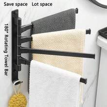 Foldable Bathroom Towel Rack, Drill-Free Installation, Suitable For Washstands, Toilets And Bathrooms, Simple And Practical - Multicolor - View 2