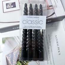 10-Inch Dripless Taper Candle Set (4pcs) - Cocoa Brown Taper Candles, Perfect For Spring - Smokeless, Odorless, Long Burning Time - Hand-Poured, Colorful Candle Holders - Chocolate Color - Multicolor - View 25