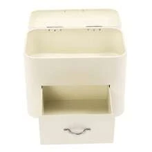 Metal Bread Boxes, 2 Layer Iron Bread Storage Bin Kitchen Container With Top Lid And 1 Drawer Large Capacity Bread Fresh Keeper Organizer For Farmhouse Kitchen Counter (Milky White) - Milky White - View 4