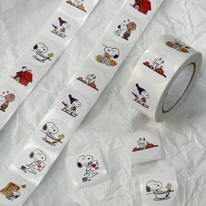 SNOOPY 500pcs Confused Little People & Other Cartoon Stickers, Suitable For Decorating Notebooks, Water Bottles, Storage Boxes, Gift Packaging, Envelopes, Handmade Gift Boxes, Adding Warm And Cute Touches