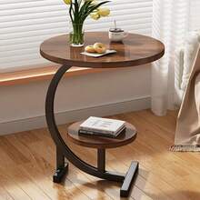 Side Table C Shaped For Sofa Coffee End Tables For Living Room Bedside Tables - Walnut - View 1