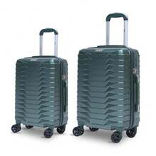 PC+ABS Hard Shell Lightweight Suitcase 4 Spinner Wheels TSA Lock Dark Green Cabin Checked Luggage - Small 20 Inch - View 4