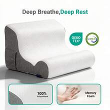 Wedge Pillow For Bed | All-In-One Ergonomic Bed Wedge Pillow – Design For Ultimate Sleep, Reading & Recovery Support, With Cooling Memory Foam & Anti-Slip Honeycomb Cover - White - View 3