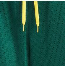 Adidas 男子網眼透氣籃球訓練比賽運動褲五分褲 - 綠色/黃色 - 查看 5