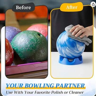 360° Smooth Rotating Cup Holder Bowling Ball Accessory, With Ergonomic Multi-Angle Handle, Achieves Optimal Performance, Cleaning And Polishing Effect, Yellow Holder