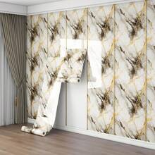 1卷大理石纹自粘墙纸 - 奢华金色大理石纹自粘墙纸，防水、防油、防污、可移除，适用于厨房台面、浴室 - 奢華金 - 查看 4