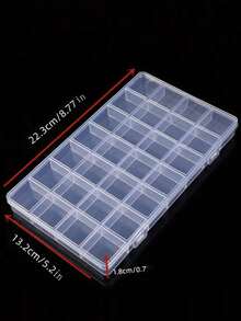 1pc 28-Grid Transparent Plastic Storage Box, Suitable For Organizing Beads, Jewelry, Fishing Tackle And Craft Supplies - Great For Back To School, Holidays, And DIY Projects - Made Of Durable PP Material, Ideal For Christmas, Thanksgiving And New Year Celebrations. - Clear - View 9