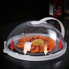 Rotating Vent Food Cover, Transparent Microwave Splash Proof Dish With Handle, Suitable For Food, Utensils, Plates, High Temperature Food Heating Cover With Steam Vent And Handle, Transparent Dish Cover, Cooking Heating Dish Cover - Home And Office Oil Protection Cover And Vegetable Rack - Multicolor - View 3