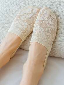 Lace Boat Socks Non Slip Heel Breathable Low Cut Invisible Ankle Socks Women Summer Thin Casual Socks - Multicolor - View 9