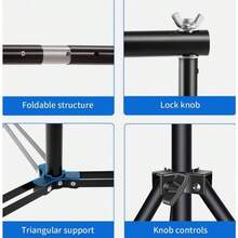 Adjustable Photography Background Support Stand Photo Backdrop Crossbar Kit 2*3m - Black - View 2