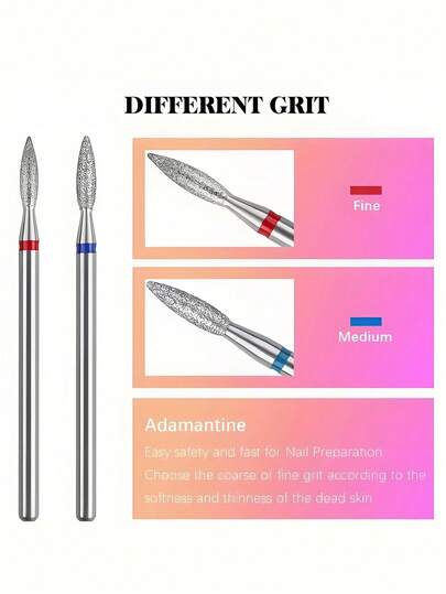 2/3/5 Pieces Of Flame-Shaped Nail Polishing Heads, 3/32" Size, Specially Designed For Cleaning The Cuticle Layer, Suitable For Electric Nail Files, Very Suitable For Manicure, Foot Care And Acrylic Nail Art.