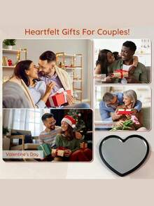 12件套黑色心形星月图案透明便携塑料化妆镜套装 | 复古优雅镜子礼品及DIY工艺品 - 多色 - 查看 3