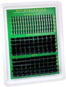 300D/200D160D/120D/100D/80D/60DLash Clusters With Spikes & Bottom Lashes 290Pcs/285Pcs/255Pcs/235Pcs/190Pcs Fluffy Volume Manga Natural Spiky Cluster False Eyelashes Fairy Cluster Lashes Wispy Manga Lash D Curl Individual Anime Mink Lashes Extensions Full Pack DIY At Home - D - 查看 9
