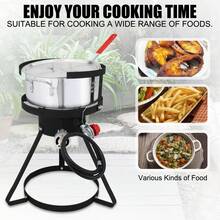 Outdoor Propane Deep Fryer With 10Qt Fryer Pot Strainer Basket Aluminum Pot - 1 - View 4