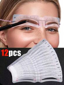 72/36/24/12pcs Eyebrow Tool Set - Reusable Eyebrow Shaping Templates, Eyebrow Stencils, Eyebrow Cards, Eyebrow Assist Tools, Wearable Adjustable Eyebrow Card With Eyebrow Pencil, Suitable For Eyebrow Grooming And Makeup Beginners, Plastic Eyebrow Templates To Help You Easily Create Perfect Eyebrows, Eyebrow Shaping Molds Beauty Set, Eyebrow Beauty Set - Multicolor - View 2