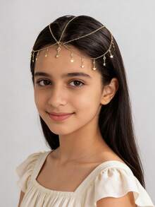 Ramadan. Băng đô cài tóc kiểu Bohemian thời trang với dây chuyền hợp kim bạc và mặt dây chuyền pha lê. Phụ kiện tinh tế. Thích hợp cho các bé gái đeo trong các bữa tiệc, lễ hội, các dịp hàng ngày, đi học, v.v. - Nhiều màu - Xem 8