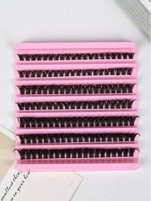 Fengxiu Eyelash 140片D型卷翘动漫风格纤细假睫毛簇，长度10-16毫米混合，浓密纤长，单根嫁接，居家即可轻松打造浓密效果 - D - 查看 6