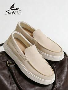 1. 简约设计师男士乐福鞋，柔软麂皮鞋面，方便穿脱，舒适圆头莫卡辛鞋，优雅绅士运动鞋，纯色设计，防滑加厚鞋底，适合日常休闲穿着，情侣装、约会装、派对装、节日礼物，春夏秋季皆宜，尺码偏小，建议选购大一码。 - 米色 - 查看 9