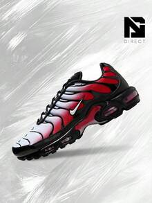 Nike Air Max Plus Pure Platinum University Red Black White– Men's Lifestyle Sneakers – Shoes For Man-Vintage-Spring & Summer-Inspired Running Shoes, Shock-Absorbing Comfort, Gym To Streetwear Casual Wear-Mother's Day Gifts-Father's Day Gift–DM0032 017 - Pure Platinum/University Red/Black/White - 查看 1