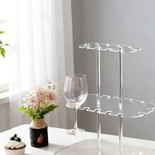 1PC 3-Tier Desktop Champagne Cup Rack With 24 Bar Slots Goblet Display Stand For Restaurant Party Holiday Banquet Anniversary Versatile - Transparent - View 3
