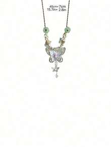 1pc Elegant Versatile Butterfly Pendant Necklace, Suitable For Women's Daily, Dating, Party Wear, Great Gift For New Year, Valentine's Day, Mother's Day - Silver - View 4