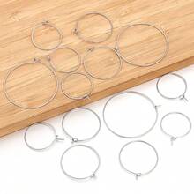 30pcs Stainless Steel 9-Shape Earring Hoops, Hypoallergenic Earring Findings For DIY Jewelry Making - Nine-shaped Earrings - View 6