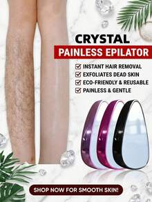 Painless Physical Hair Remover, Crystal Hair Eraser, Easy To Clean And Reusable Body Hair Removal Tool - Multicolor - View 9