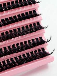 Fengxiu Eyelash 140片D型卷翘动漫风格纤细假睫毛簇，长度10-16毫米混合，浓密纤长，单根嫁接，居家即可轻松打造浓密效果 - D - 查看 4