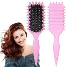 Curl Defining Brush, 1 PCS Curly Hair Brush, Brush For Curly Hair, For Combing And Shaping Men'S And Women'S Curls To Reduce Pulling (Pink) - ColorC - 查看 1