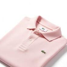 Men's Polo Shirt, Premium Slim Fit Cotton Piqué, Comfortable Casual Spring/Summer - Cocodrilo rosa bebé - Ver 1