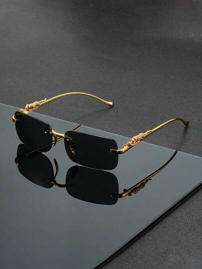 Brand Design Fashionable Frameless High-End Fashion Glasses, Suitable For All Seasons, Elegant And High-End For Men And Women, Fashionable Gift - Stylish Accessories, High-End Fashion Glasses, Ideal For Outdoor, Beach, And Parties