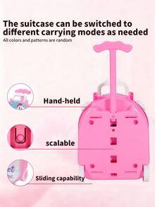 Girls' Accessories Unicorn Vanity Case, Children's Makeup Roleplay Princess Vanity Playset, Realistic Pull-Rod Suitcase Toy, Suitable For Girls And Children's Pretend Makeup Toy Set - Multicolor - View 7