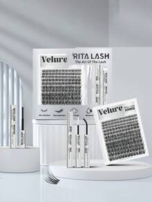 Velure | RITALASH 144pcs Velour Luxe Collection Upgrade U Lashes With Ultra-Dense, Waterproof, Long-Lasting Lashes | Venus | Natural Daily | Beginner-Friendly DIY Lashes For A Flawless, Voluminous Look | & Must-Have Clusters - Black - View 10
