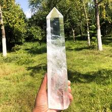 1pc Crystal Clear White Crystal Point, Polished Stone, Fragrance-Free Solid Home Decor Stone, Suitable For Valentine's Day/Anniversary - White - View 3